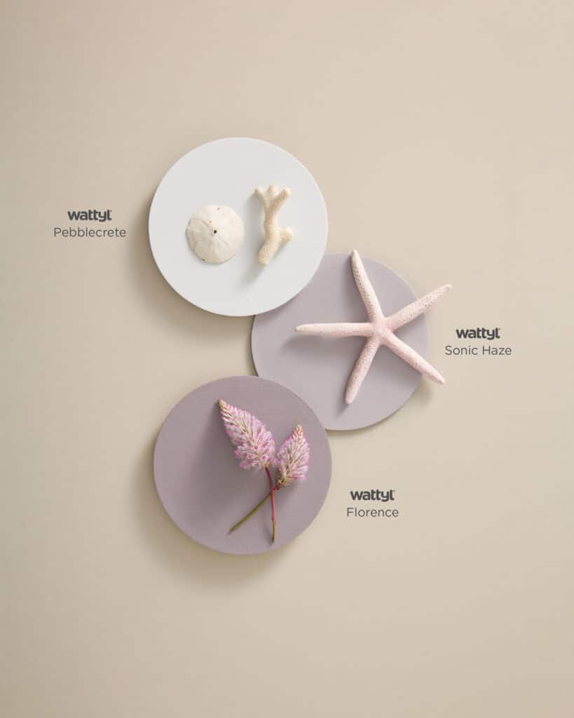 Wattyl Cook Palette - Pebblecrete, Sonic Haze, Florence