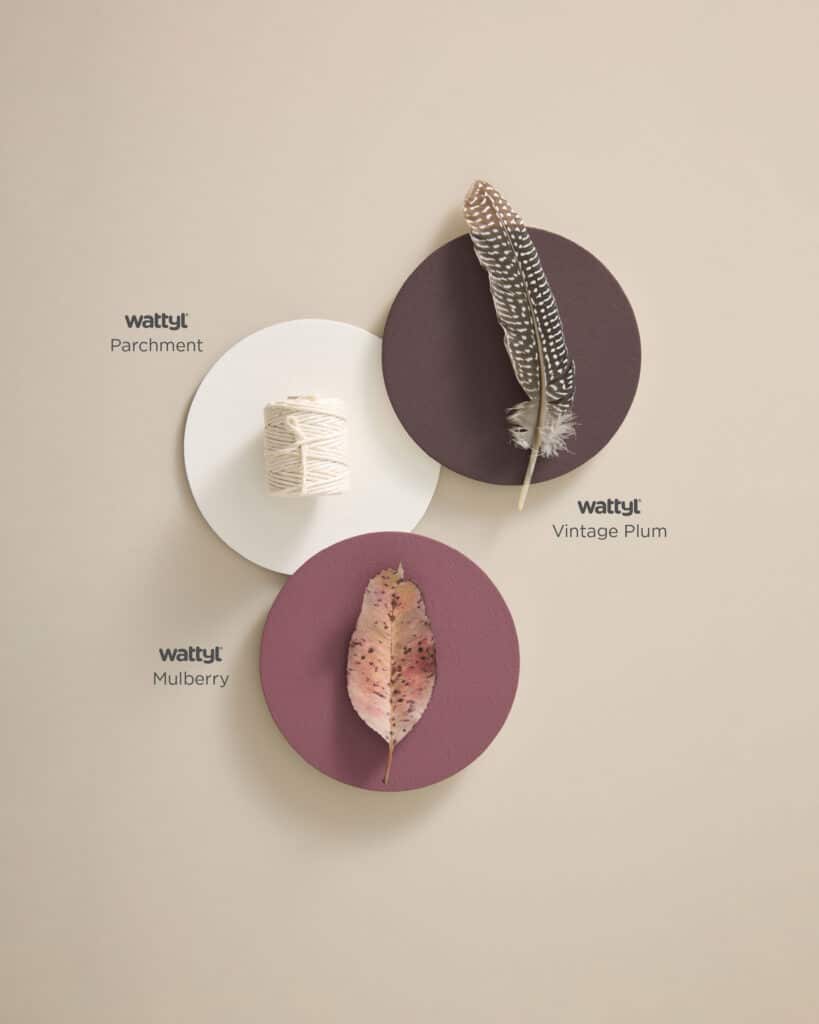Wattyl Relax Palette - Parchment, Vintage Plum, Mulberry