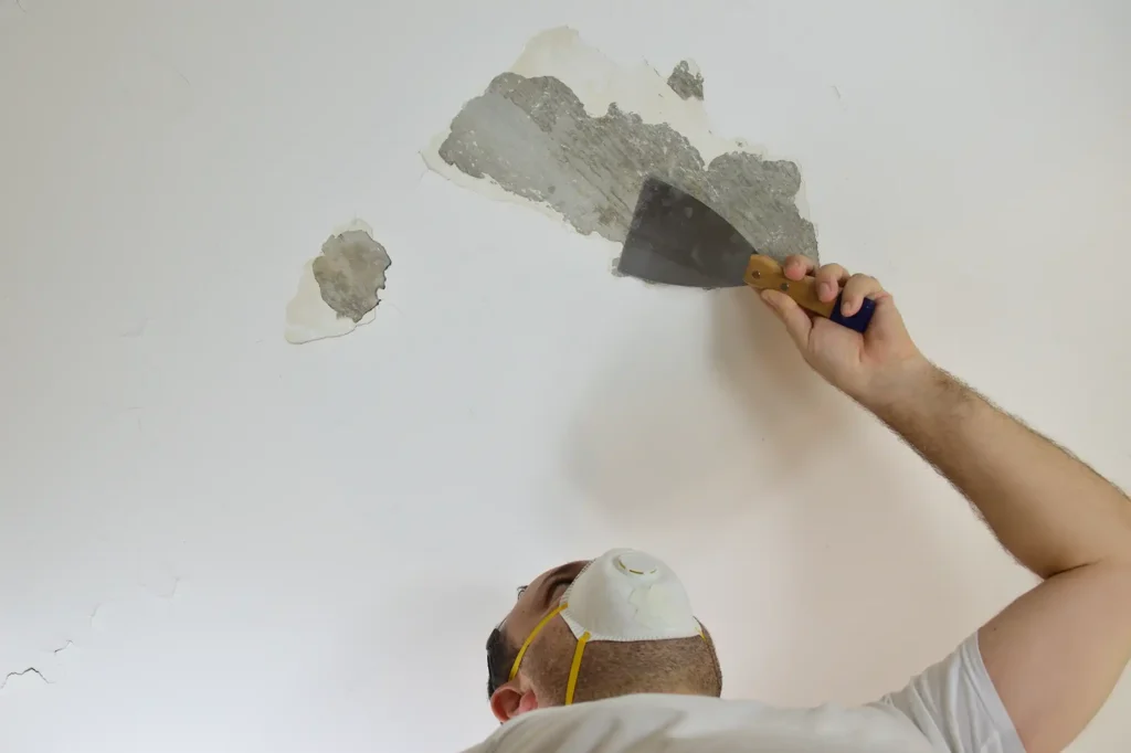 prep for painting a ceiling
